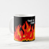 Mug "Ça va" (blanc + feu et flammes) (Devant gauche)