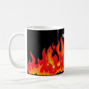Mug "Ça va" (blanc + feu et flammes)