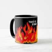 Mug "Ça va" (blanc + feu et flammes) (Devant gauche)