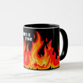 Mug "Ça va" (blanc + feu et flammes) (Devant droit)