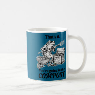 Mug Ça va dans le compost drôle grenouille jardinage