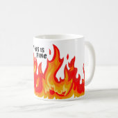 Mug "Ça va" (noir avec flammes) (Devant droit)