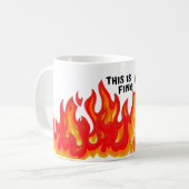 Mug "Ça va" (noir avec flammes) (Devant gauche)