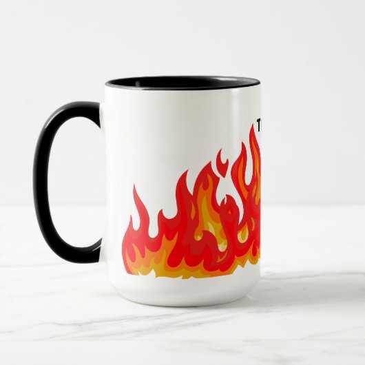 Mug "Ça va" (noir + feu et flammes) (Gauche)