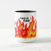 Mug "Ça va" (noir + feu et flammes) (Centre)