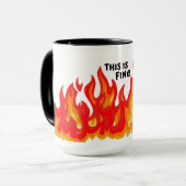 Mug "Ça va" (noir + feu et flammes) (Devant gauche)