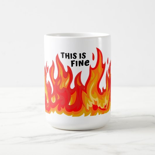 Mug "Ça va" (noir + feu et flammes) (Centre)