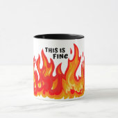Mug "Ça va" (noir + feu et flammes) (Centre)