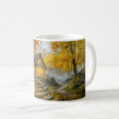Mug Cabane de forêt d'Halloween avec citrouilles, chem (Devant droit)