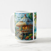Mug Cabane Tropicale Noël Palm Tree Beach Lumières (Devant gauche)