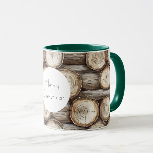 Mug Cabine de bois Noël (Devant droit)
