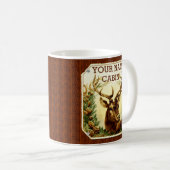 Mug Cabine de cerfs communs personnalisé avec le grain (Devant droit)