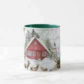 Mug Cabine de neige en hiver Forêt de bois de cerfs Mu (Centre)