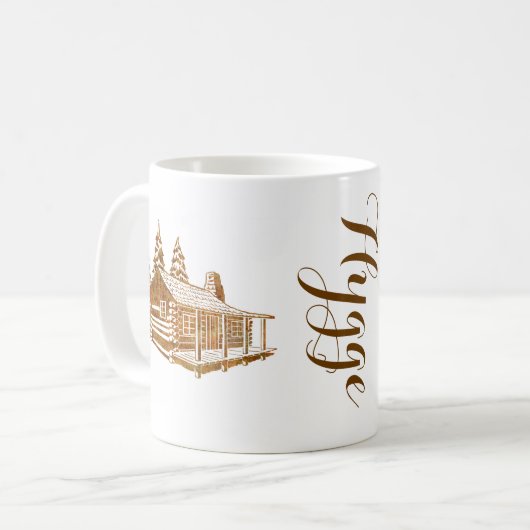 Mug Cabine de rondin confortable - Hygge ou votre (Devant gauche)