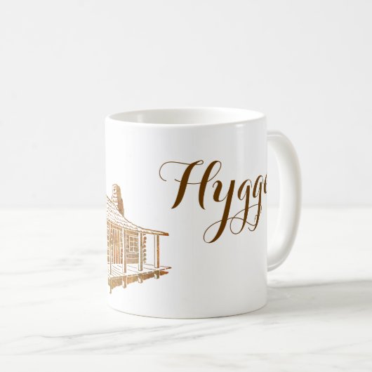 Mug Cabine de rondin confortable - Hygge ou votre (Devant droit)