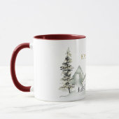 Mug Cabine de vacances et arbre à pin avec nom (Gauche)