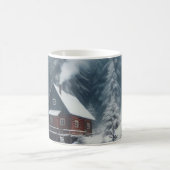 Mug Cabine d'hiver avec neige et pins (Centre)