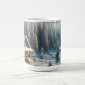 Mug Cabine d'hiver dans la forêt (Centre)