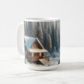Mug Cabine d'hiver dans la forêt (Devant gauche)