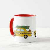 Mug Cabine jaune de New York Taxi arbre de Noël (Devant gauche)