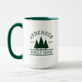 Mug Cabine Nom de famille Pine Trees verts (Gauche)