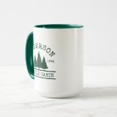 Mug Cabine Nom de famille Pine Trees verts (Devant gauche)