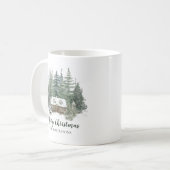 Mug Cabine rustique de Noël en bois (Devant gauche)
