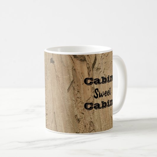 Mug Cabine Sweet Cabine Woodgrain Photo Natural Rustic (Devant droit)