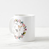 Mug Câble d'aquarelle personnalisée Terrier Rose Wreat (Devant gauche)