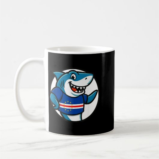 Mug Cabo Verde Flag Shark Funny Cabo Verdean  (Gauche)
