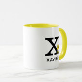 Mug cacahuètes | Bois Nom et monogramme X (Devant droit)