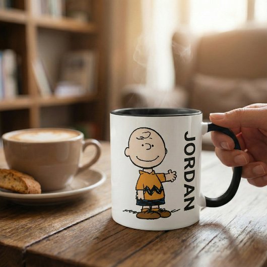 Mug cacahuètes | Charlie Brown | Ajouter Votre Nom