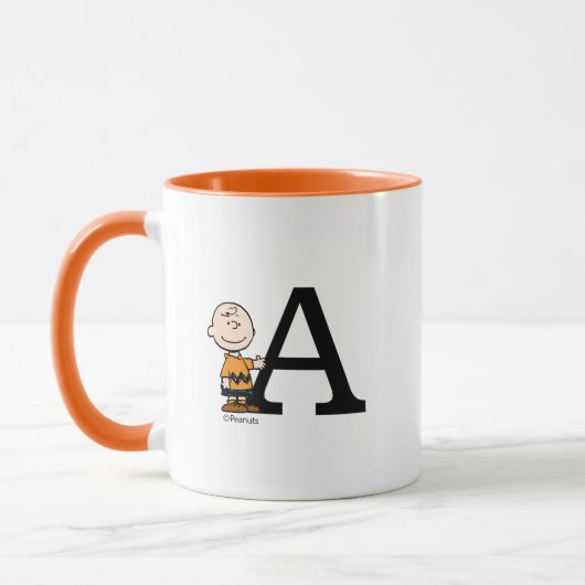 Mug cacahuètes | Charlie Brown Monogramme A (Gauche)