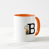 Mug cacahuètes | Charlie Brown Monogramme B (Devant droit)