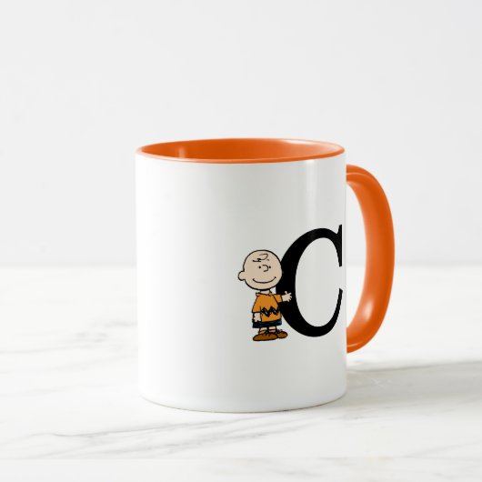 Mug cacahuètes | Charlie Brown Monogramme C (Devant droit)