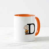 Mug cacahuètes | Charlie Brown Monogramme D (Devant droit)