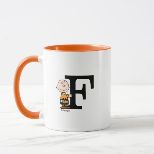 Mug cacahuètes | Charlie Brown Monogramme F (Gauche)