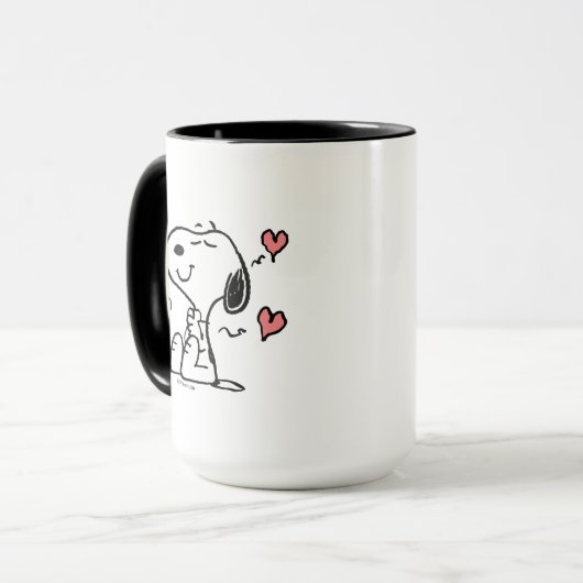 Mug cacahuètes | Coeurs de snoopy (Devant gauche)