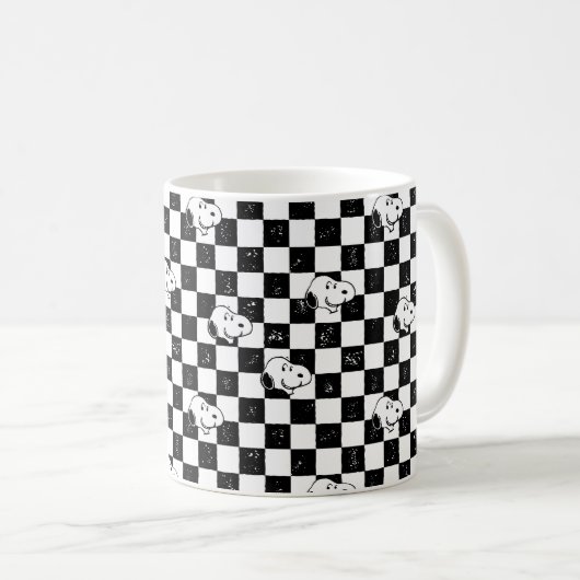 Mug cacahuètes | Drapeau À damiers Snoopy (Devant droit)