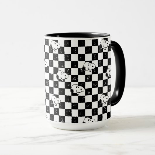Mug cacahuètes | Drapeau À damiers Snoopy (Devant droit)