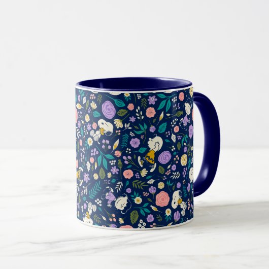 Mug cacahuètes en Motif de fleurs (Devant droit)