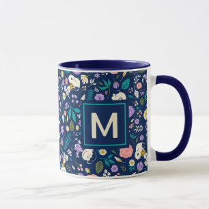 Mug cacahuètes en Motif de fleurs Ajouter votre mono