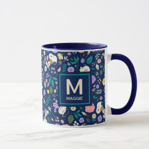 Mug cacahuètes en Motif de fleurs Ajoutez Votre Nom