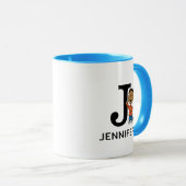 Mug cacahuètes | Franklin Name & Monogram J (Devant droit)