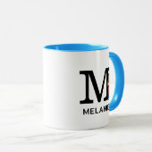 Mug cacahuètes | Franklin Name & Monogram M (Devant droit)