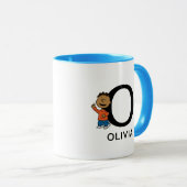 Mug cacahuètes | Franklin Name & Monogram O (Devant droit)