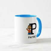 Mug cacahuètes | Franklin Name & Monogram P (Devant droit)