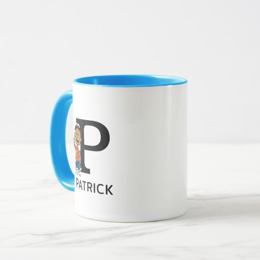 Mug cacahuètes | Franklin Name & Monogram P (Devant gauche)
