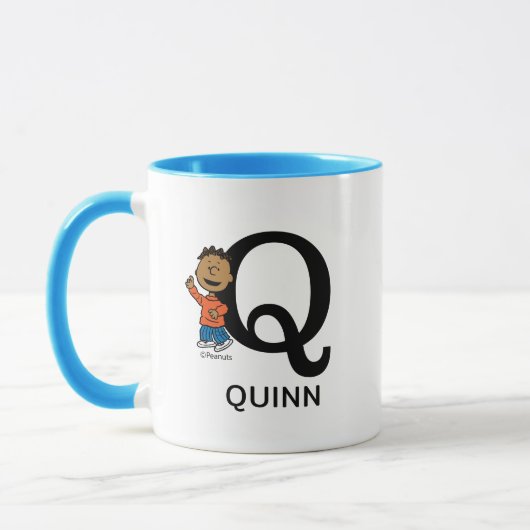 Mug cacahuètes | Franklin Name & Monogram Q (Gauche)