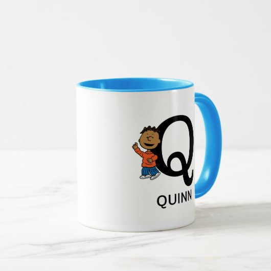Mug cacahuètes | Franklin Name & Monogram Q (Devant droit)